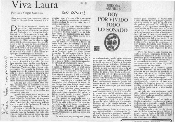 Viva Laura  [artículo] Luis Vargas Saavedra.