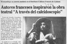 Autores franceses inspiraron la obra teatral "A través del caleidoscopio"  [artículo].