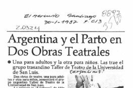 Argentina y el parto en dos obras teatrales  [artículo].