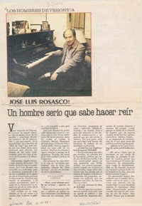 José Luis Rosasco, un hombre serio que sabe hacer reír  [artículo] María Elena Fernández.