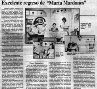 Excelente regreso de "Marta Mardones"