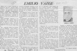 Emilio Vaisse  [artículo] Miguel Laborde D.