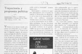 Trayectoria y propuesta política  [artículo] Eugenio Tironi.