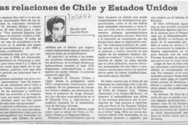 Las relaciones de Chile y Estados Unidos  [artículo] José Garrido Rojas.