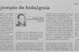 Un ejemplo de hidalguía  [artículo] Luis Eugenio Silva Cuevas.