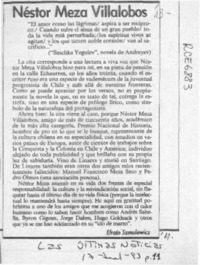 Néstor Meza Villalobos  [artículo] Efraín Szmulewicz.