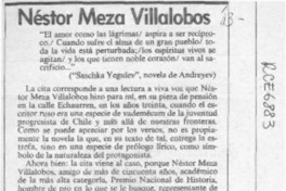 Néstor Meza Villalobos  [artículo] Efraín Szmulewicz.