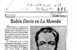 Rubén Darío en La Moneda  [artículo] Eduardo Vasallo.