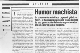 Humor machista  [artículo] Marcelo Soto.
