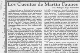 Los cuentos de Martín Faunes  [artículo] Wellington Rojas Valdebenito.