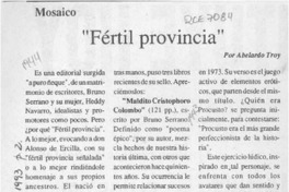 "Fértil provincia"  [artículo] Abelardo Troy.