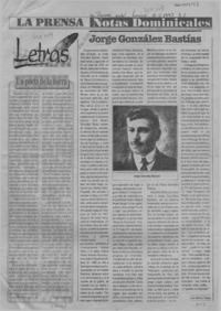 Jorge González Bastías  [artículo] Luis Merino Reyes.