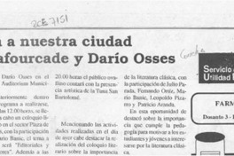 Hoy llegan a nuestra ciudad Enrique Lafourcade y Darío Osses  [artículo].