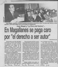 En Magallanes se paga caro por "el derecho a ser autor"  [artículo].