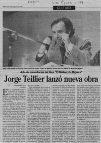 Jorge Teillier lanzó nueva obra  [artículo] Carlos Olivárez.