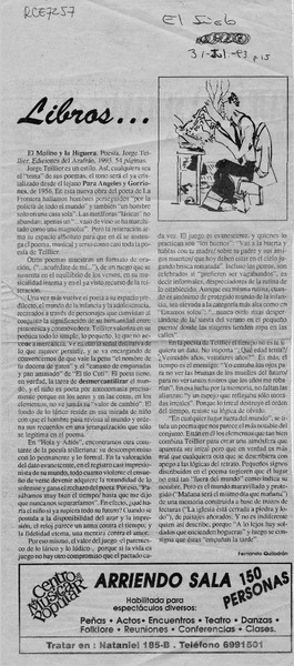 El molino y la higuera  [artículo] Fernando Quilodrán.