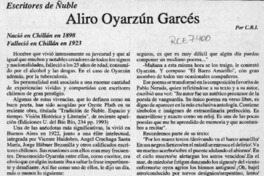 Aliro Oyarzún Garcés  [artículo] C. R. I.