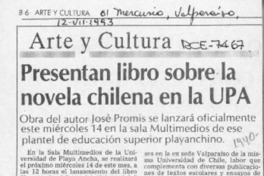 Presentan libro sobre la novela chilena en la UPA  [artículo].