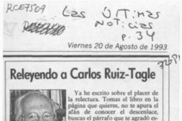 Releyendo a Carlos Ruiz-Tagle  [artículo] Hugo Montes Brunet.