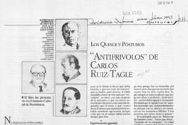 "Antifrívolos" de Carlos Ruiz Tagle