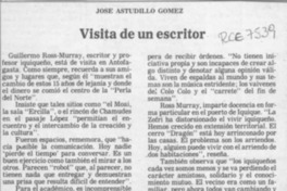 Visita de un escritor  [artículo] José Astudillo Gómez.