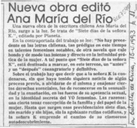 Nueva obra editó Ana María del Río  [artículo].