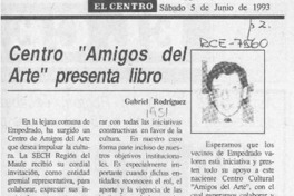 Centro "Amigos del Arte" presenta libro  [artículo] Gabriel Rodríguez.