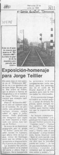 Exposición-homenaje para Jorge Teillier  [artículo].