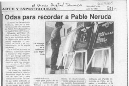 Odas para recordar a Pablo Neruda  [artículo].