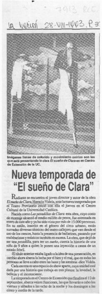 Nueva temporada de "El sueño de Clara"  [artículo].