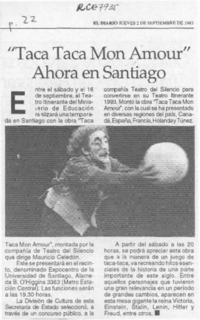 "Taca taca mon amour" ahora en Santiago  [artículo].