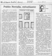 Pablo Neruda, estudiante  [artículo] Tizio.
