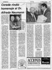 Corede rindió homenaje al Dr. Alfredo Neumann  [artículo].