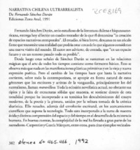 Narrativa chilena ultrarrealista  [artículo] Antonio Campaña.