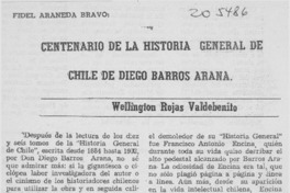 Fidel Araneda Bravo; "Centenario de la Historia General de Chile, de Diego Barros Arana"