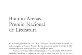 Braulio Arenas, Premio Nacional de Literatura