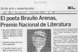 El poeta Braulio Arenas, Premio Nacional de Literatura