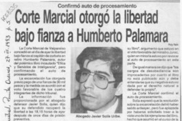 Corte Marcial otorgó la libertad bajo fianza a Humberto Palamara  [artículo].