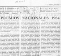 Premios Nacionales 1984