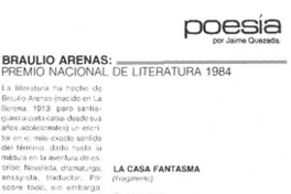 Braulio Arenas, Premio Nacional de Literatura 1984
