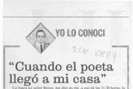"Cuando el poeta llegó a mi casa"  [artículo] Pedro Urzúa Bazin.