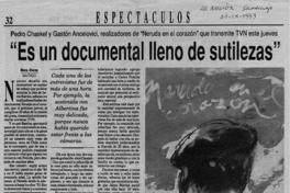 "Es un documental lleno de sutilezas"  [artículo] Marco Alvarez.