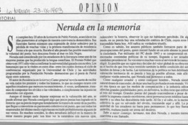 Neruda en la memoria  [artículo].