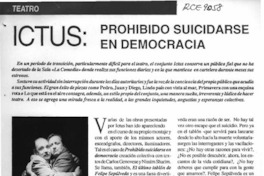 Ictus, "Prohibido suicidarse en democracia"  [artículo] Luis Alberto Mansilla.