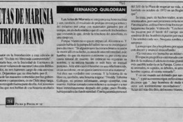 Las actas de Marusia de Patricio Manns  [artículo] Fernando Quilodrán.