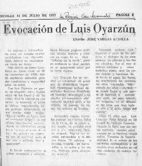 Evocación de Luis Oyarzún  [artículo] José Vargas Badilla.