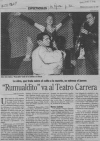 "Rumualdito" va al Teatro Carrera  [artículo] Yael Zaliasnik.