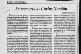 En memoria de Carlos Naudón  [artículo] Alberto Sepúlveda.