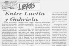 Entre Lucila y Gabriela  [artículo] Amparo Pozo.