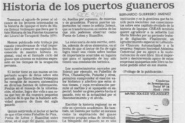 Historia de los puertos guaneros  [artículo] Bernardo Guerrero Jiménez.
